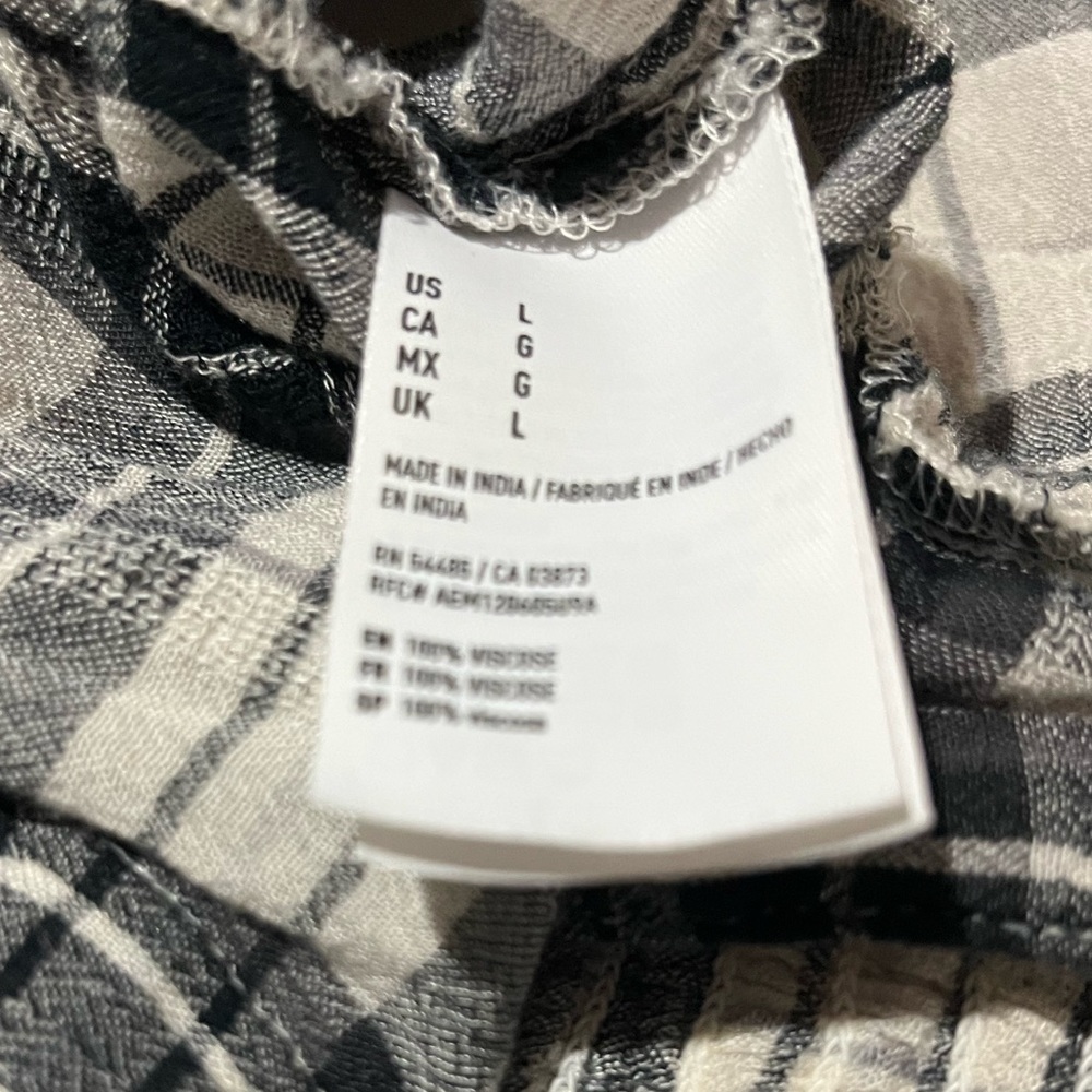 American Eagle Plaid Ruffle Button Up Crop Top | Women's L - Picture 5 of 5